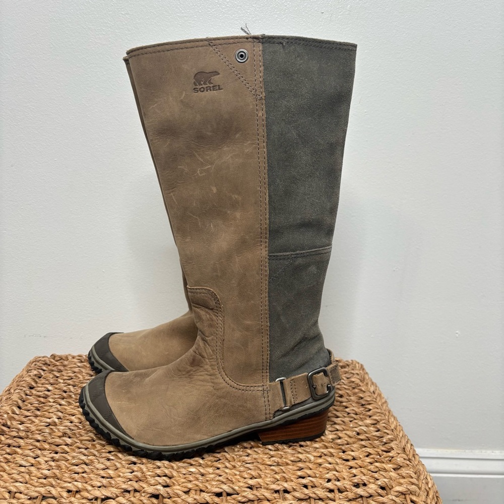 Sorel Slimboot NL2108-008 Women's Knee High Leather Heeled Riding Boots Size 7
